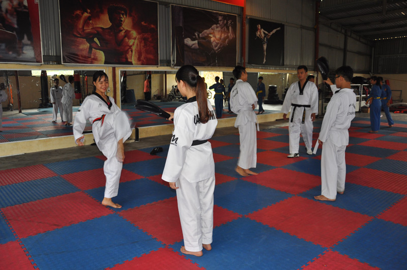 Đội tuyển Teakwondo đang luyện tập tích cực để chuẩn bị cho thi đấu tại Đại hội Thể thao toàn quốc lần thứ VIII