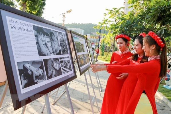 Ban tổ chức đã lựa chọn 245 tác phẩm tiêu biểu để trưng bày tại Hạ Long (Quảng Ninh). (Ảnh: TTXVN)