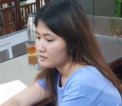 Hà Thị Hạnh tại cơ quan điều tra.