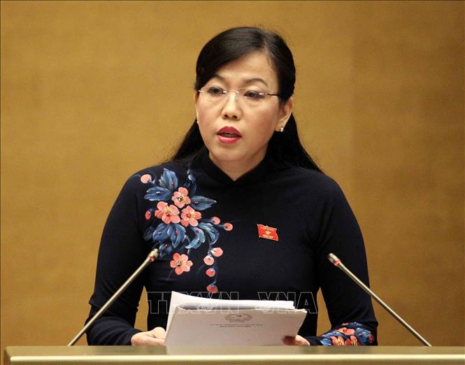 Trưởng Ban Dân nguyện của Quốc hội Nguyễn Thanh Hải trình bày Báo cáo kết quả giám sát việc giải quyết khiếu nại, tố cáo của công dân gửi đến Quốc hội năm 2018. Ảnh: Văn Điệp/TTXVN