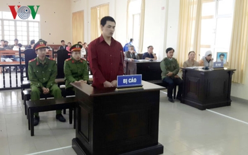 Bị cáo Trần Quốc Vũ tại biên tòa xét xử.