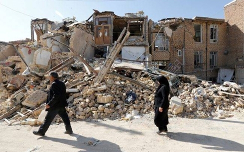Hậu quả trận động đất ở Kermanshah tháng 11/2017. (Ảnh: EPA).