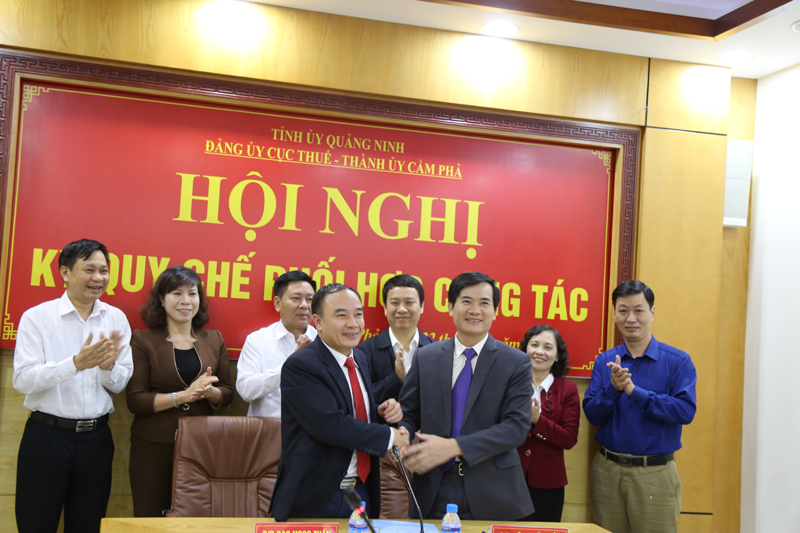 Đảng ủy Cục Thuế tỉnh Quảng Ninh ký quy chế phối hợp với Thành ủy Cẩm Phả
