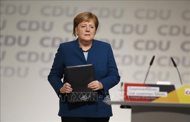 Thủ tướng Đức Angela Merkel tại Đại hội của đảng CDU ở Hamburg, Đức, ngày 7/12/2018. Ảnh: AFP/TTXVN