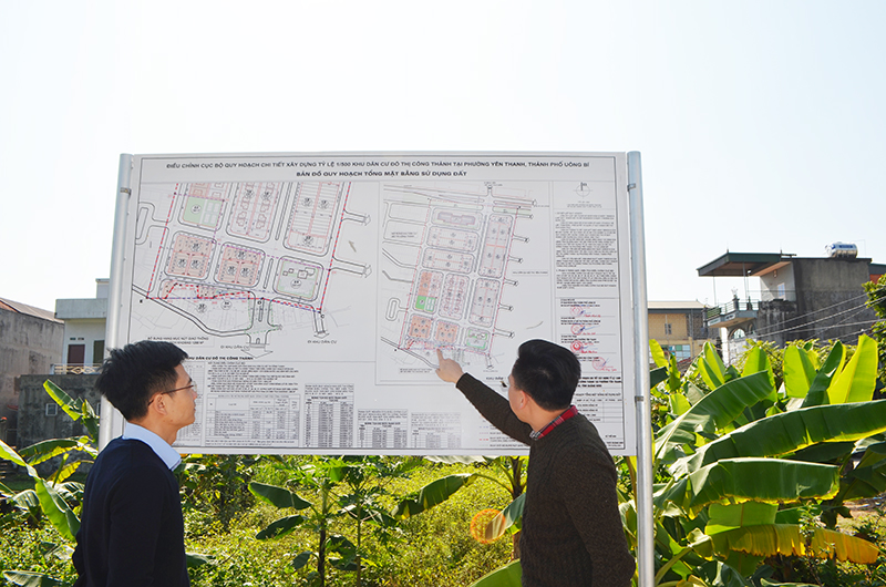Dự án Khu dân cư đô thị Công Thành, phường Yên Thanh đến nay hoàn thành, được tháo gỡ  vướng mắc, điều chỉnh quy hoạch, cắt trừ khu dân cư hiện trạng do vướng GPMB