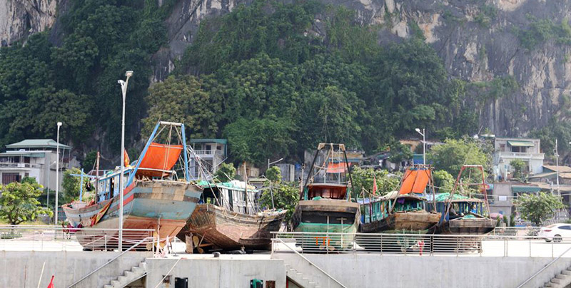 Công an TP Hạ Long phát hiện bắt giữ 5 tàu dùng phương tiện khai thác thủy sản trai phép