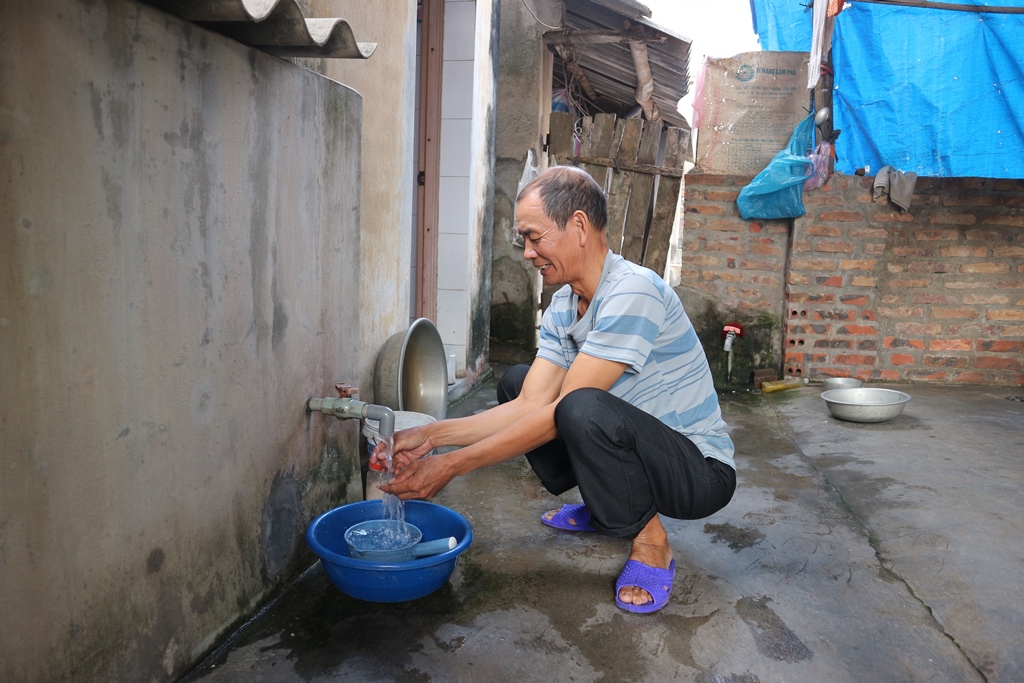 Người dân trên địa bàn TX Đông Triều đều sử dụng nước sạch, hợp vệ sinh trong sinh hoạt hàng ngày