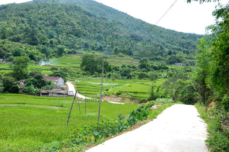Đường trục thôn Ngàn Kheo, xã Hoành Mô, huyện Bình Liêu được bê tông hóa