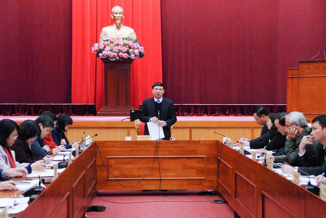 Đồng chí Nguyễn Xuân Ký, Phó Bí thư Thường trực Tỉnh ủy, Phó Chủ tịch Thường trực HĐND tỉnh, phát biểu chỉ đạo tại buổi làm việc.