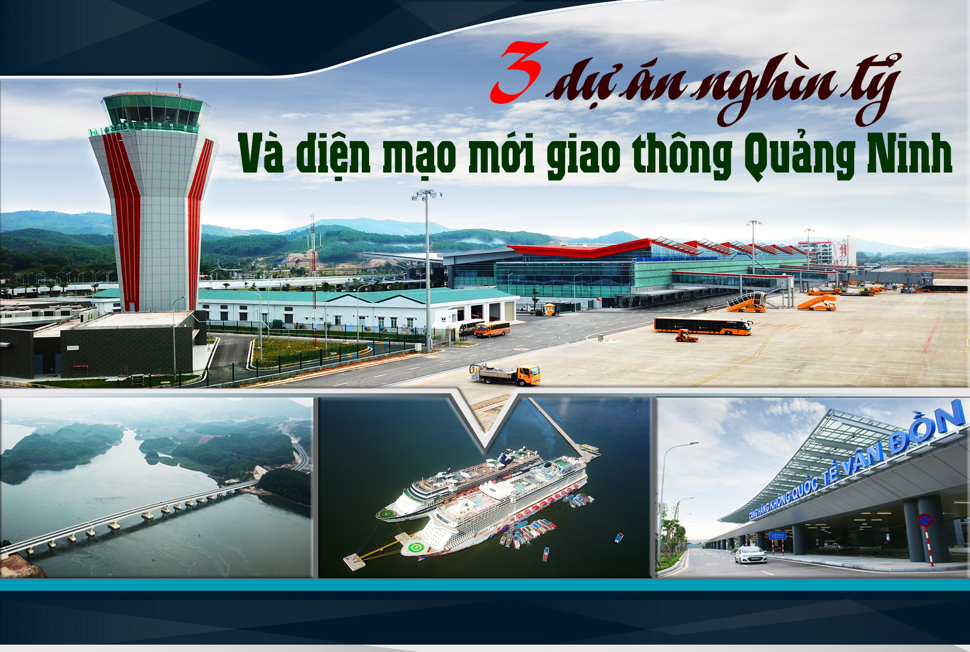 Ngày 30/12, Quảng Ninh đồng loạt khai trương, thông tuyến 3 dự án hạ tầng giao thông trọng điểm trên cả 3 lĩnh vực: Đường không, đường thủy và đường bộ