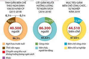 Sẽ giảm 44.510 biên chế công chức, sự nghiệp trong năm 2019