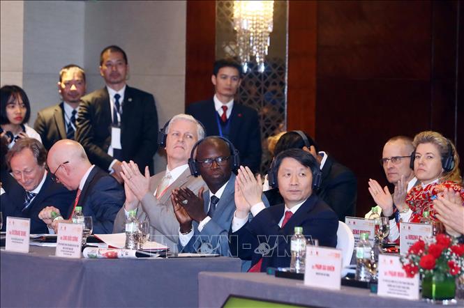 Các đại biểu quốc tế tham dự tại Diễn đàn Kinh tế Việt Nam 2019. Ảnh: Thống Nhất/TTXVN