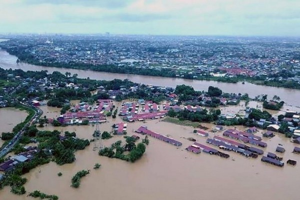 Cảnh ngập lụt tại đảo Sulawesi. (Nguồn: AFP)