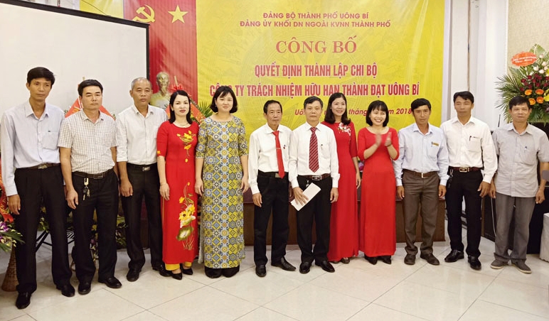 Chi bộ Đảng Công ty TNHH Thành Đạt trực thuộc Đảng bộ Khối doanh nghiệp ngoài khu vực Nhà nước TP Uông Bí  được thành lập tháng 10/2018. ảnh Việt Hoa 