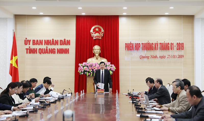 Chủ tịch UBND tỉnh Nguyễn Đức Long chủ trì phiên họp thường kỳ UBND tỉnh tháng 1/2019.