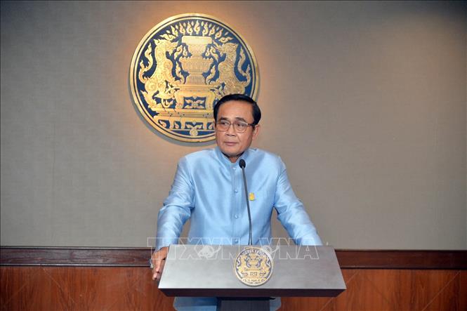 Thủ tướng Thái Lan Prayut Chan-o-cha tại cuộc họp báo ở Bangkok. Ảnh: THX/TTXVN