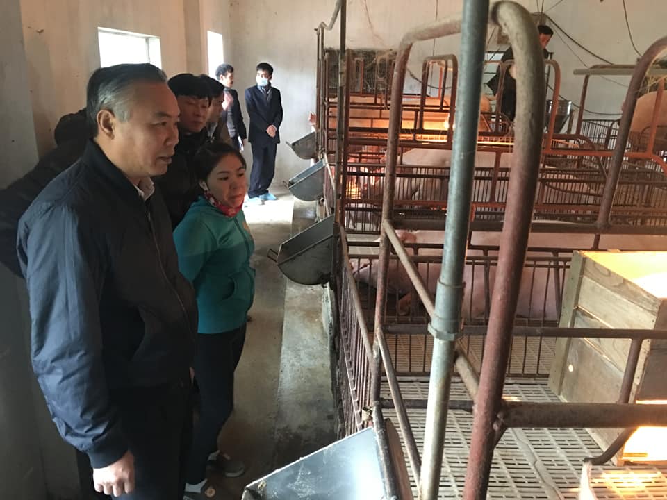 Thứ trưởng Bộ NN&PTNT Phùng Xuân Tiến đi kiểm tra tình hình dịch bệnh chăn nuôi trong dịp Tết Kỷ hợi - Ảnh: VGP/Đỗ Hương