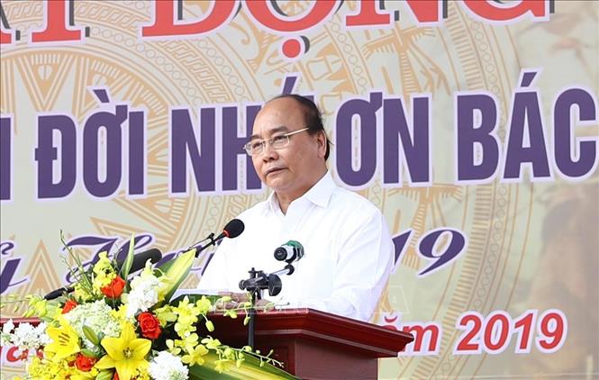 Thủ tướng Nguyễn Xuân Phúc phát biểu tại buổi lễ. Ảnh: Thống Nhất/TTXVN