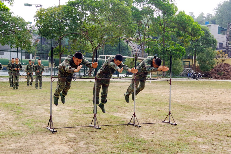 Khối phân đội (Bộ CHQS tỉnh) luyện tập cho lễ ra quân huấn luyện diễn ra vào ngày 1/3.