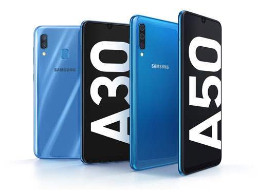 Galaxy A30 và A50 đều có màn hình Infinity-U với kích thước 6,4 inch.