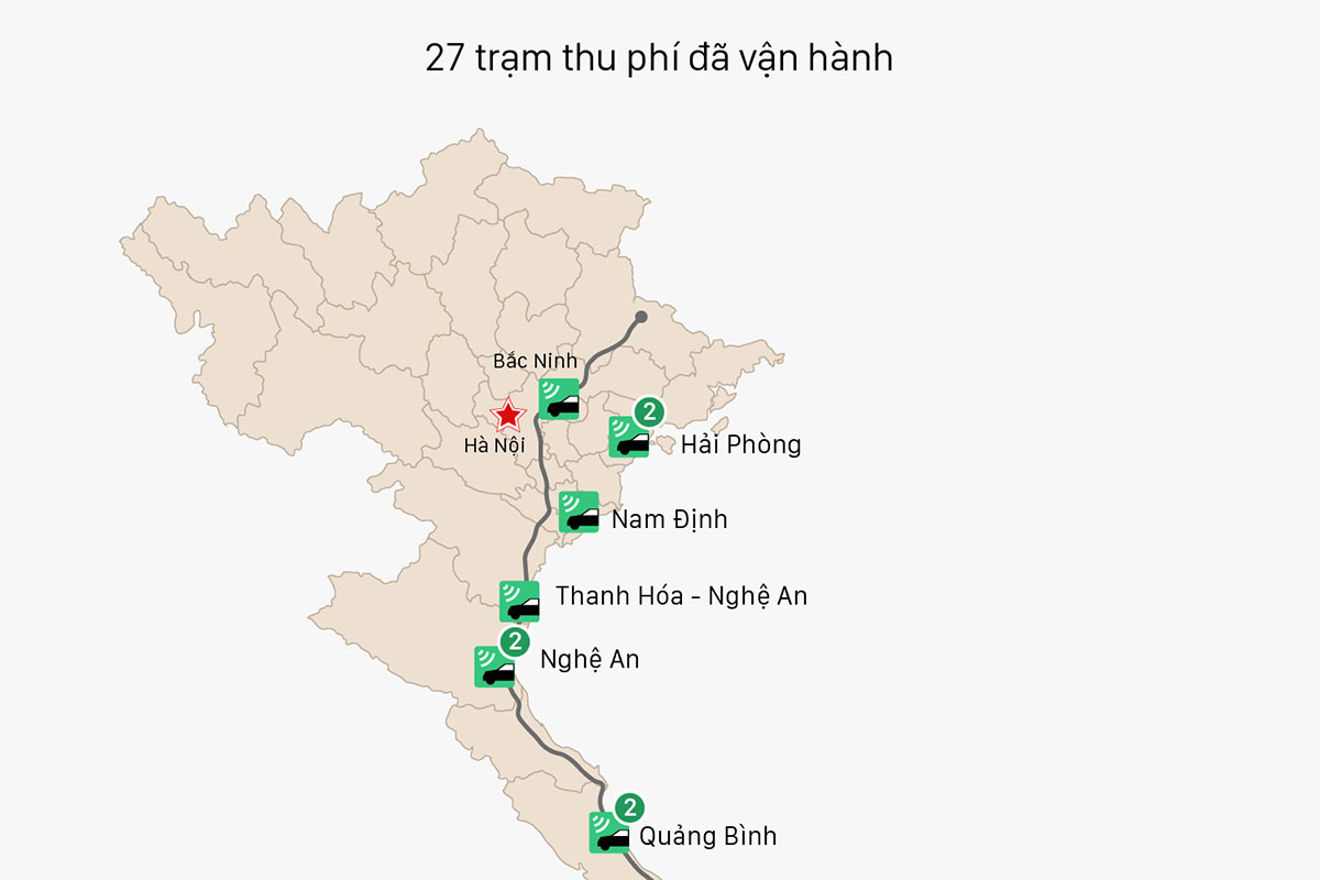 27 trạm BOT đã lắp đặt hệ thống thu phí không dừng