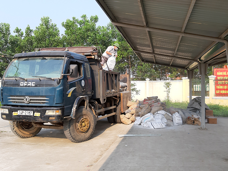 Thị xã Quảng Yên đã cung ứng và cấp phát miễn phí 30 tấn vôi bột cho 19 xã, phường trong toàn địa bàn.