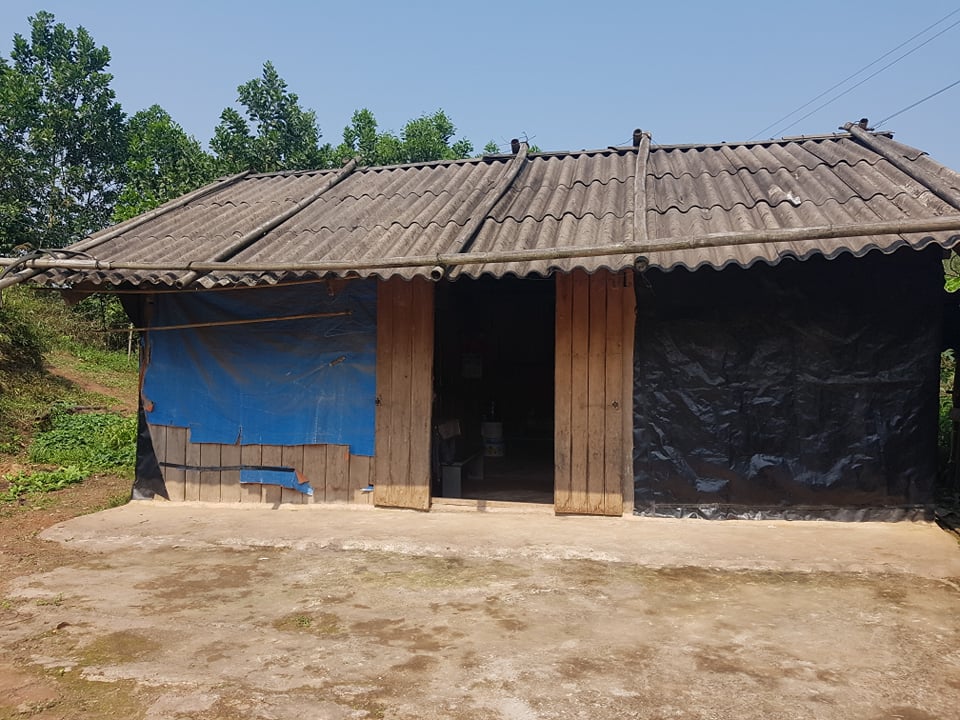 Căn nhà ghép vách của Nguyễn Thành Đạt tại xã Đồng Sơn.