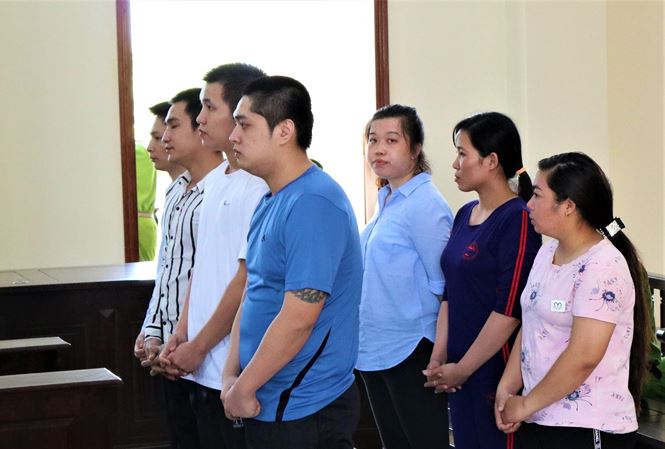 Các bị cáo tại phiên tòa - Ảnh: Kim Hà