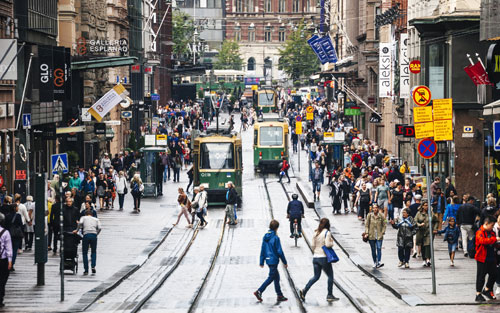 Một góc phố ở thủ đô Helsinki của Phần Lan. Ảnh: Huffington Post