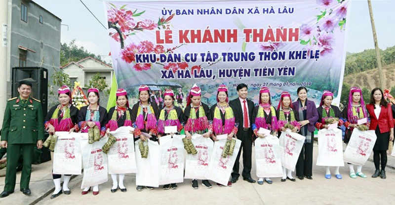 Khánh thành khu dân cư tập trung thôn Khe Lẹ, xã Hà Lâu (huyện Tiên Yên) vào đầu năm 2019 có đóng góp không nhỏ của LLVT trên địa bàn huyện Tiên Yên.