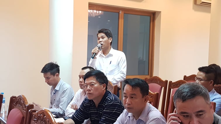 Ông Phan Đức Lượng, Giám đốc Nhà máy xay lúa mỳ VFM-Wilmar đề nghị Ban quản lý Khu kinh tế giải quyết các vấn đề liên quan đến quy hoạch ranh giới dự án của doanh nghiệp.