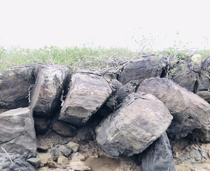 Các hòn đá có hình dáng kỳ lạ trên di tích Hòn Ngò