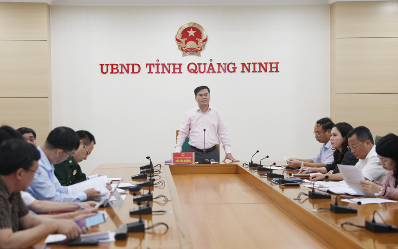 Phó Chủ tịch UBND tỉnh Bùi Văn Khẳng chỉ đạo tại cuộc họp.