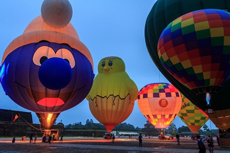 10 khinh khí cầu khổng lồ sẽ bay trên bầu trời Huế tại Festival nghề truyền thống 2019. Ảnh: Trung tâm Festival Huế