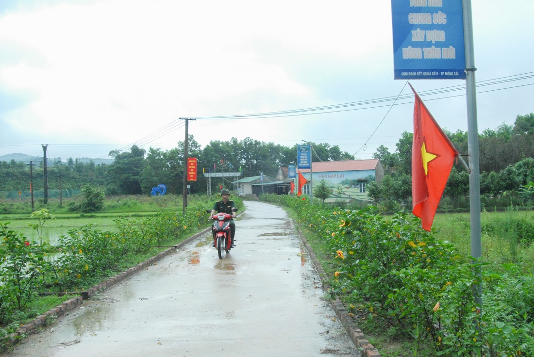 Tuyến đường trục xóm họ Đặng (thôn Pò Hèn, xã Hải Sơn, Móng Cái) được xây dựng theo tiêu chuẩn sáng, xanh, sạch, đẹp.