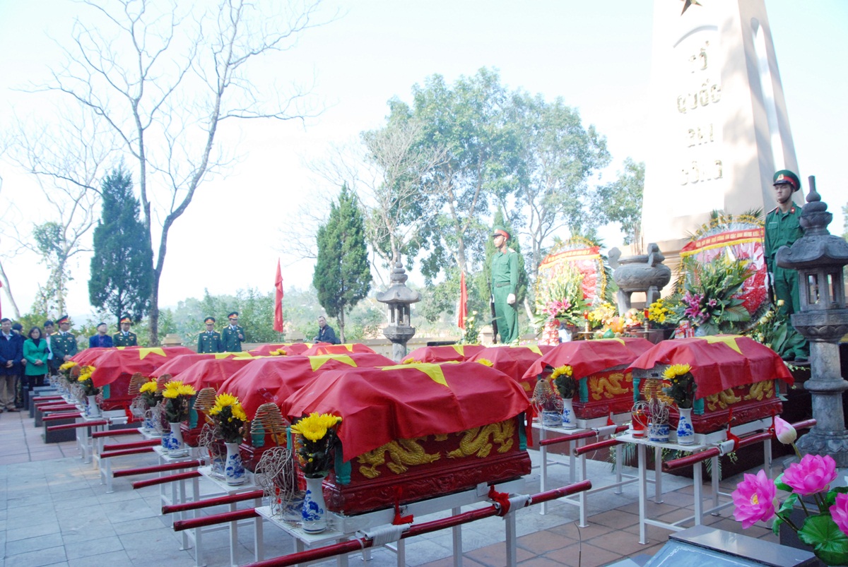 23 hài cốt liệt sĩ đã được tìm kiếm và quy tập tại Khe Tù, huyện Tiên Yên.
