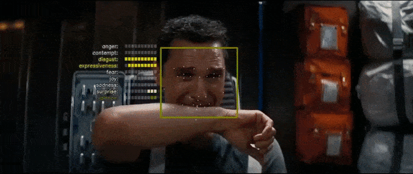 AI đang phân tích biểu cảm trên khuôn mặt của người cha trong bộ phim Interstellar (Du hành giữa các vì sao). Ảnh: Affectiva