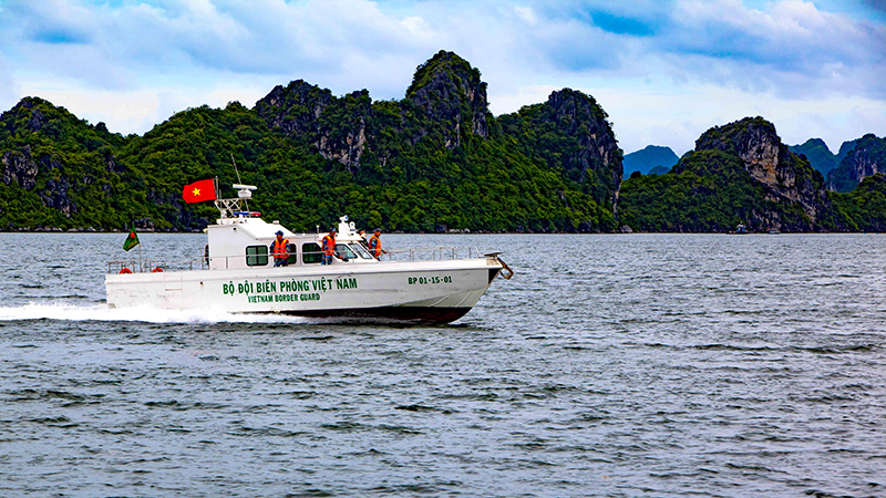 CB,CS Hải đội 2, BĐBP tỉnh Quảng Ninh tuần tra trên vùng biển đơn vị phụ trách. (Ảnh do đơn vị cung cấp)
