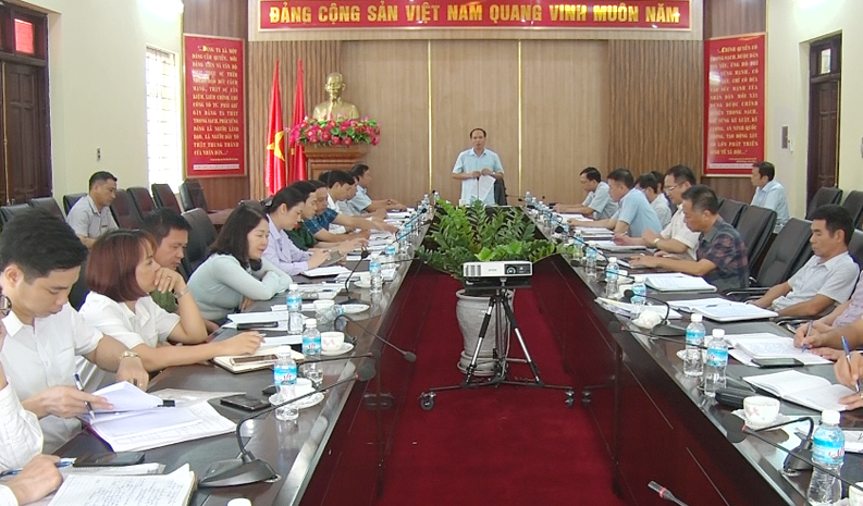 Thành ủy Uông Bí tổ chức hội nghị giao ban Đảng bộ các xã phường tháng 4, triển khai nhiệm vụ tháng 5 năm 2019. Ảnh: Thanh Hương (Qt.uongbi )