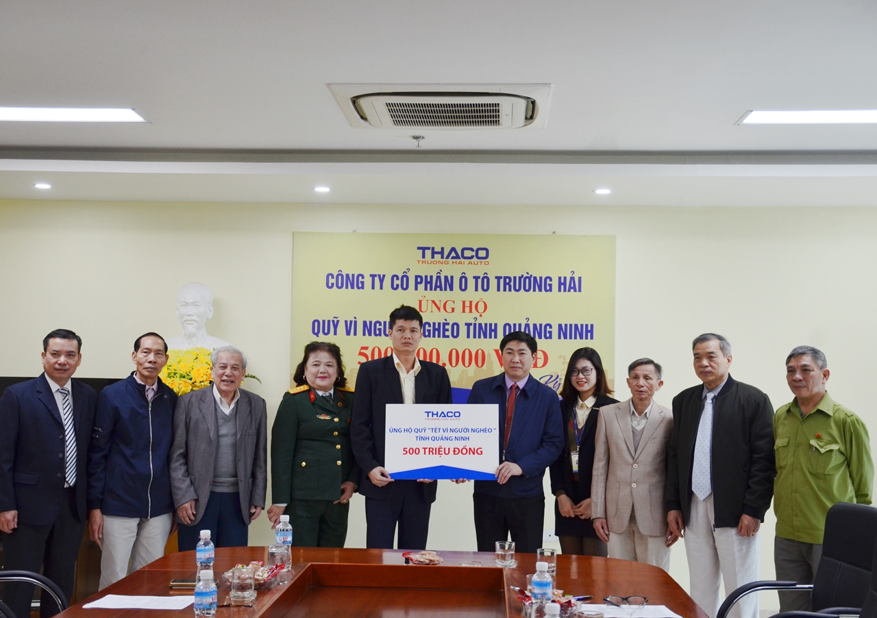 Ban Vận động Quỹ Vì Người nghèo tỉnh tổ chức tiếp nhận ủng hộ từ Công ty CP Ô tô Trường Hải (THACO)