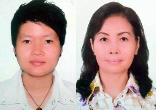 Phạm Thị Thiên Hà (31 tuổi, trái) và Trịnh Thị Hồng Hoa (66 tuổi) - hai trong bốn người bị bắt. Ảnh: Công an cung cấp.