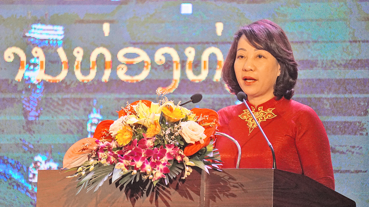 Đồng chí Vũ Thị Thu Thủy, Phó Chủ tịch UBND tỉnh, phát biểu chào mừng hội thảo.