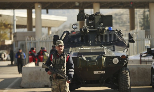 Một xe quân sự của Thổ Nhĩ Kỳ ở biên giới Syria hồi 2016. Ảnh: Sputnik.