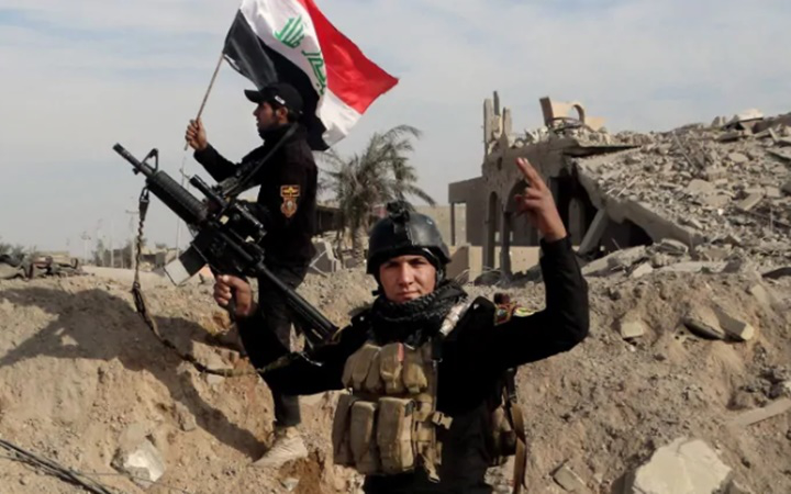Binh sĩ quân đội Iraq trong cuộc chiến chống IS. Ảnh: AP