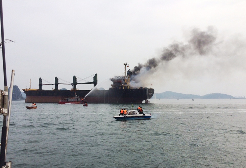 BĐBP tỉnh diễn tập phương án phòng chống cháy nổ, cứu nạn trên biển