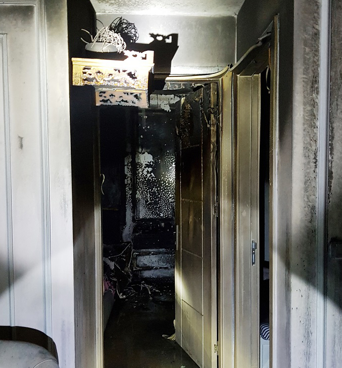 Căn hộ A2214 chung cư Lideco bị cháy hồi tháng 5 vừa qua.