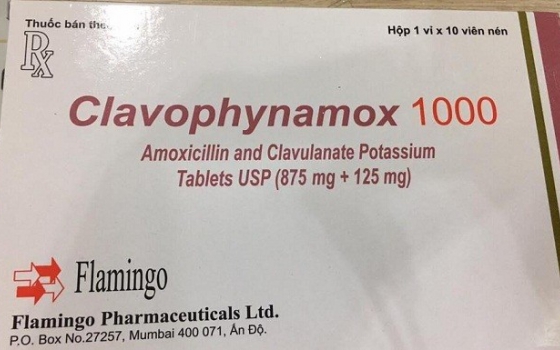 Thuốc viên nén bao phim Clavophynamox 1000 không đạt tiêu chuẩn chất lượng về chỉ tiêu độ hòa tan của amoxicillin acid.