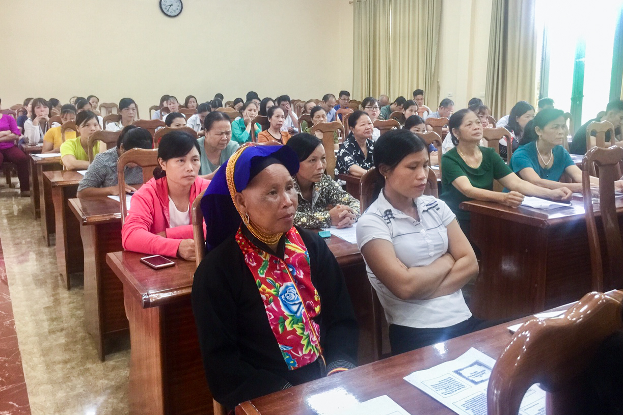 Gần 150 cán bộ hội PN huyện Ba Chẽ từ cấp huyện đến cơ sở tham gia hội thảo phòng chống BLGĐ, xâm hại tình dục phụ nữ và trẻ em gái năm 2019.