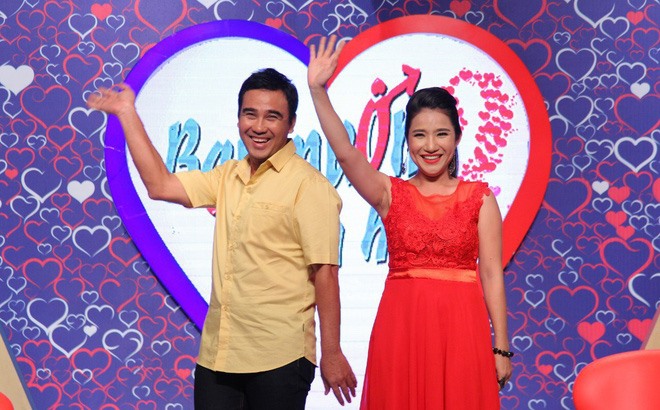 Quyền Linh - Cát Tường trong chương trình “Bạn muốn hẹn hò“. Ảnh: ST