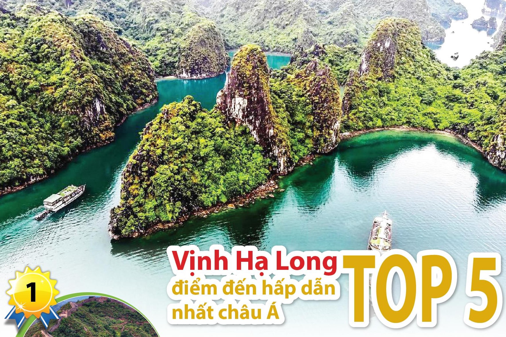 Vịnh Hạ Long lọt vào top 5 điểm đến hấp dẫn nhất châu Á